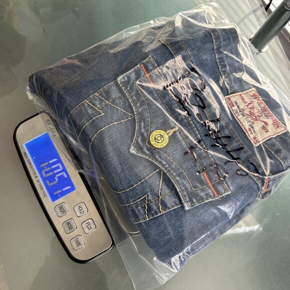 True Religion Jeans Women's 27x30 Joey Flare Leg Denim Thick Stitch Flap Pockets - Picture 15 of 15